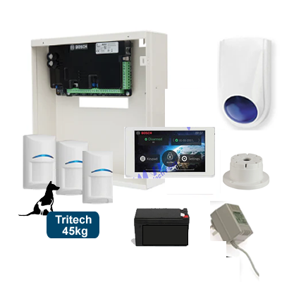 Bosch Alarm kit 3000 WITH 3 Tritech Pet Friendly  PIR  5" Touch screen