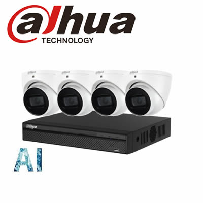 Dahua CCTV KIT : AI 4CH W/ 4 x 6MP HDW3666EMP System choose HDD