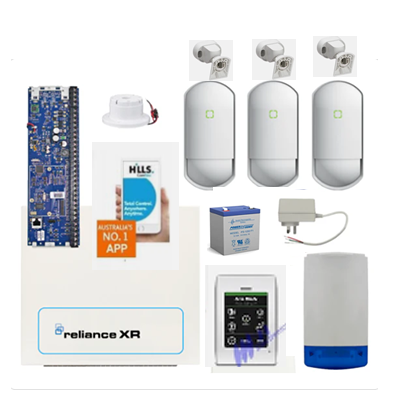 Hills Alarm kit Reliance XR touch Keypad IP System