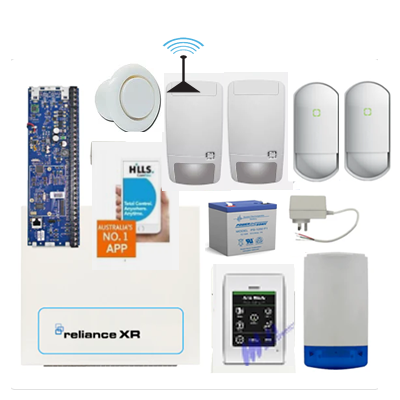 Hills Alarm kit Reliance XR Wireless + wired touch Keypad IP System