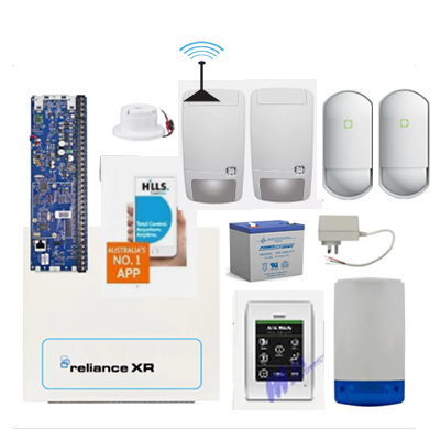 Hills Alarm kit Reliance XR Wireless + wired touch Keypad IP System