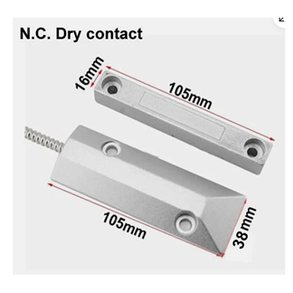 Alarm Zinc Alloy Roller door shutter NC reed switch Magnetic Contact ( Bosch / Ness / Hills / DSC)