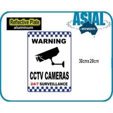 CCTV Big Metal Warning Sign Variety sizes in Blue Yellow