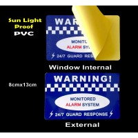 Alarm Security Warning Sticker PVC Vinyl Sign Window Internal External