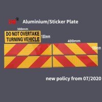 DO NOT OVERTAKE TURNING VEHICLE 5 Pieces Sign retro reflective stripe strip Metal/Sticker