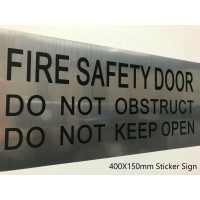 FIRE Safety DOOR Sign PVC Sticker