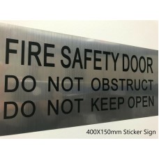 FIRE Safety DOOR Sign PVC Sticker