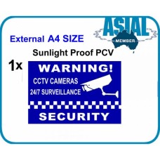 CCTV Camera Surveillance Warning Security PVC Sign(295*210mm)