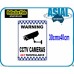 CCTV Big Metal Warning Sign Variety sizes in Blue Yellow