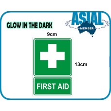 FIRST AID Sign Sticker Glow in Dark Safety Box Kit Workplace OH&S LUMINOUS