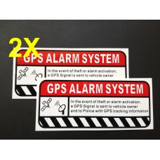2 x Warning Sticker Vehicle Truck Van Car Motor GPS Alarm System Sticker Sign