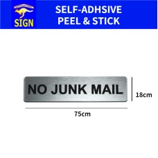NO JUNK MAIL Sign *304 Stainless LETTERBOX SIGN Mail Box Notice