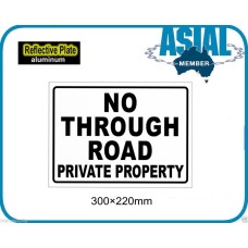 NO THROUGH ROAD Private Property Metal Aluminum Reflective Plate Metal Sign