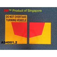 DO NOT OVERTAKE TURNING VEHICLE PVC 3 pieces sign Metal/Sticker