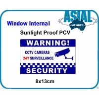 Window Weatherproof PVC Sticker CCTV Cam Surveillance Warning Sign Internal/External